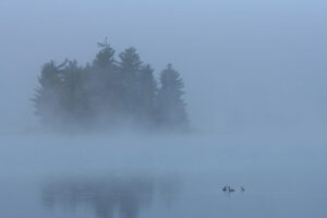 Photo: Jenny Batten Image of a fog setting in in early morning at the Boundary Waters
